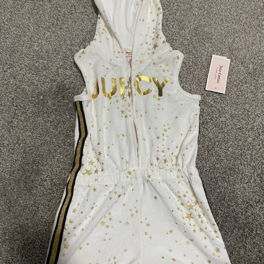 Juicy Couture White Hoodie with Gold Stars
